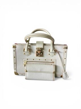 Louis Vuitton Suhali Le Fabuleux White Bag + Wallet Set Authentic Receipt 2005